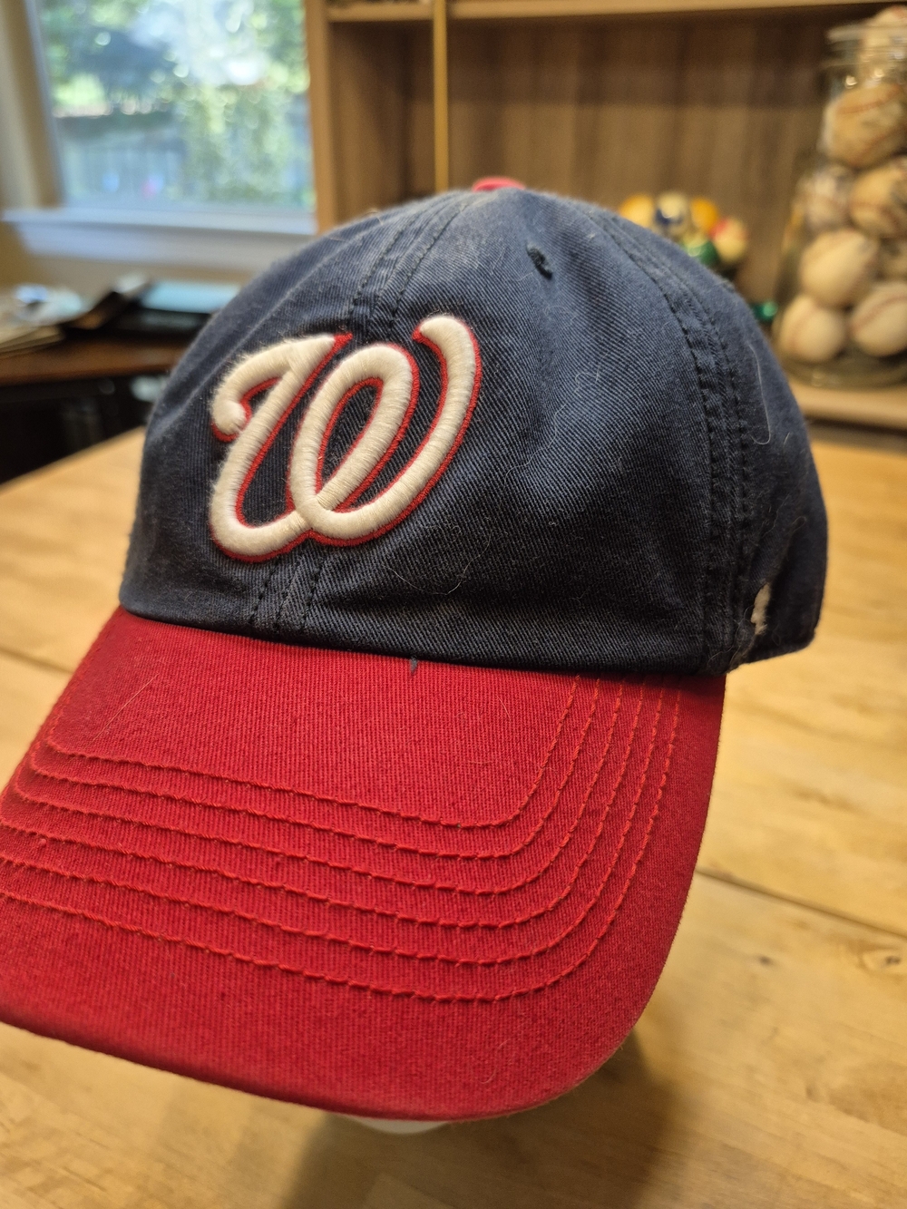 Embroidered 'W' Washington Navy and Red Baseball Hat